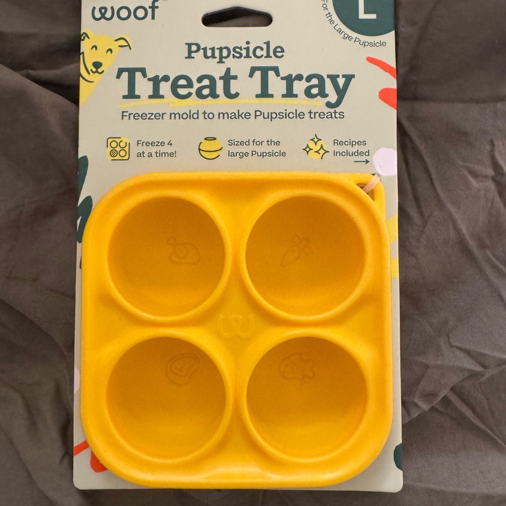 Woof Yellow Pupsicle Treat Tray
